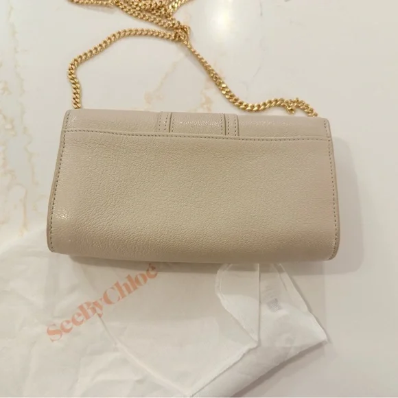 SEE BY CHLOE HANA LEATHER CROSSBODY BEIGE IN COLOR - Picture 6 of 10